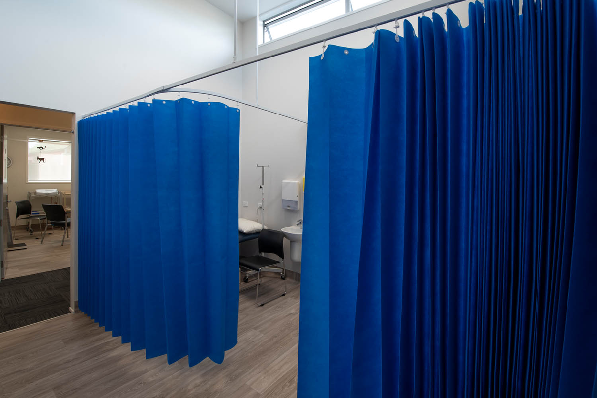block blue curtain